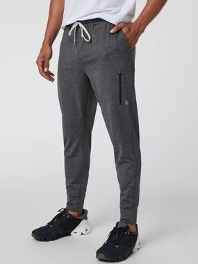 Vuori Gray Men's Performance Joggers with Drawstring